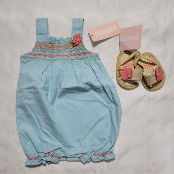 Gymboree Hula Baby NWT 0-3 month Romper and size 01 shoes set. Mixed Z33 - Picture 1 of 4